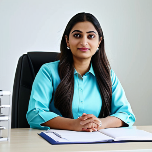 Home 25 **
"A professional South Asian businesswoman in a modest shalwar kameez, sitting confidently at a modern desk in a bright, spacious office, fully clothed, appropriate attire, safe for work, perfect anatomy, natural proportions, professional photography, high quality, family-friendly."
**